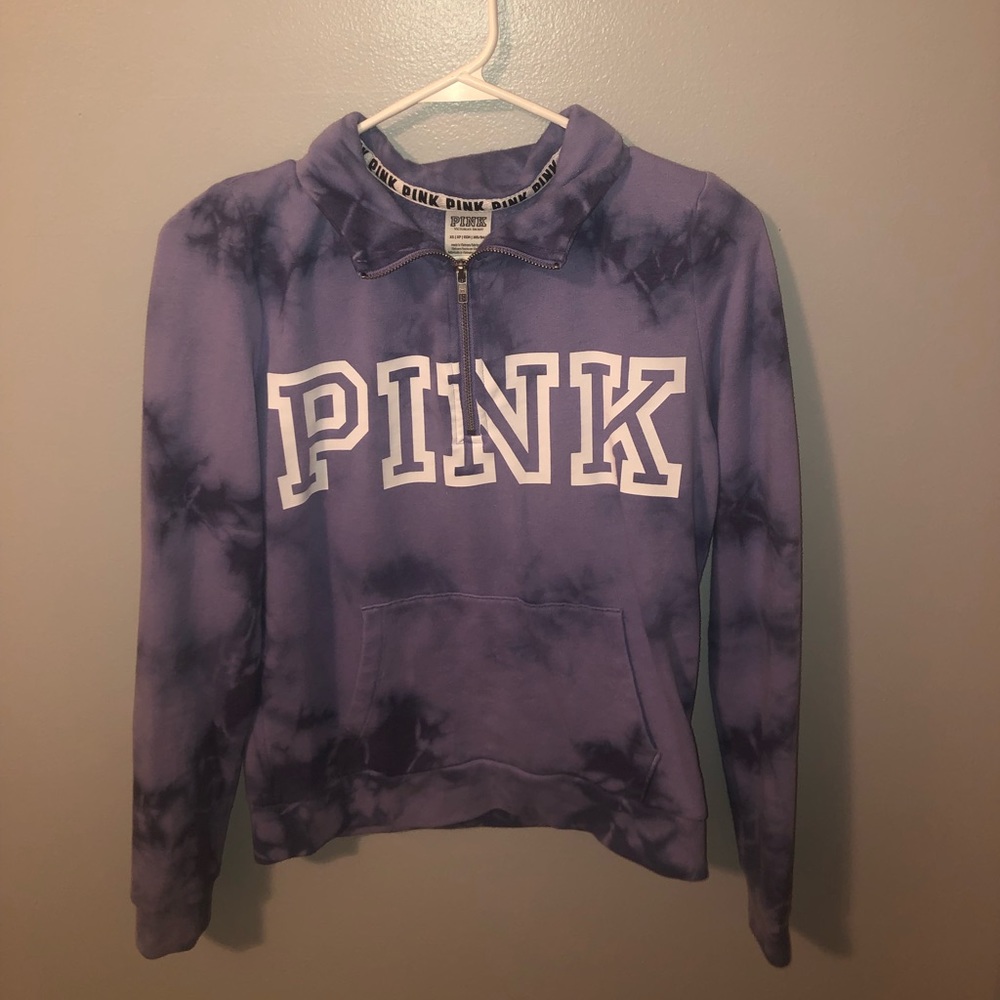 XS PINK Quarter Zip Pullover Hoodie